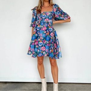 Storia Floral Shimmer Mini Dress